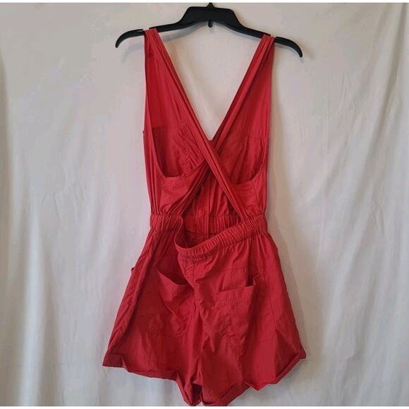 Free People Movement Pink Noiseless Back On Trek Shortsie Romper XS - Picture 6 of 8